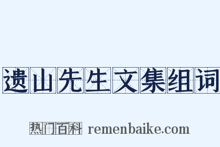 遗山先生文集组词是什么意思的图片